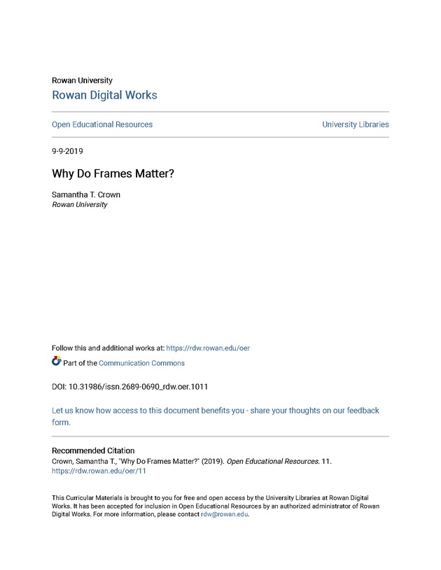 Why Do Frames Matter? - Page 1